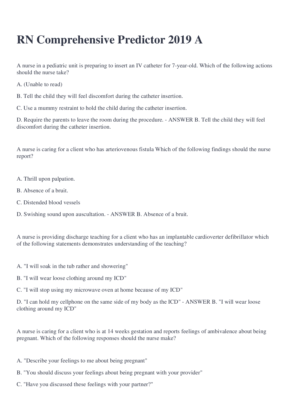 Preview image for RN Comprehensive Predictor 2019 A